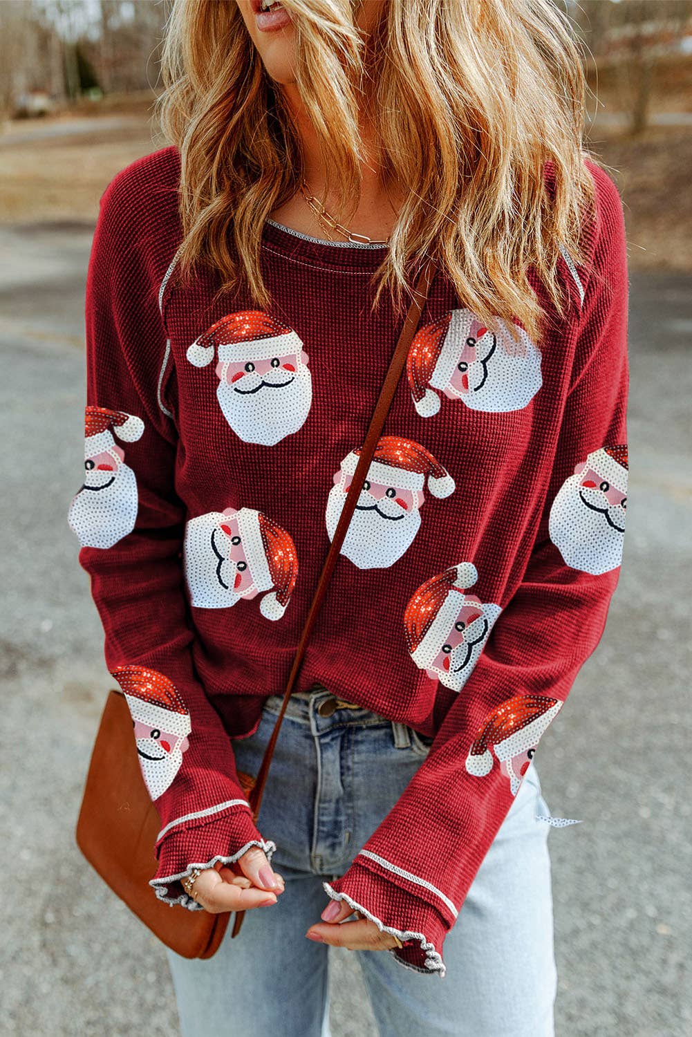 Sequin Santa Claus Top | S-2XL