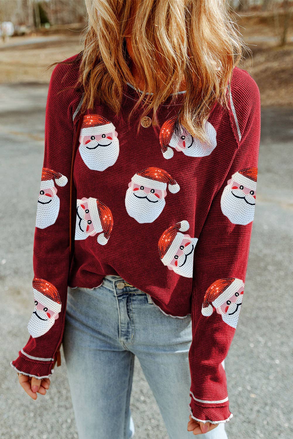 Sequin Santa Claus Top | S-2XL